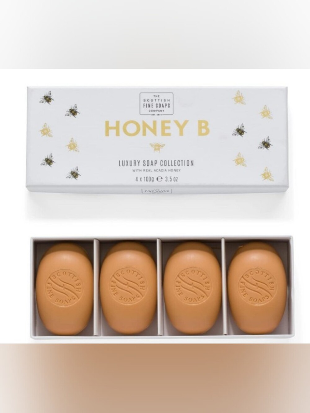 The Scottish Fine Soaps Honey B Luxury Hand Soap Set - Honey Brown (4-Pack)